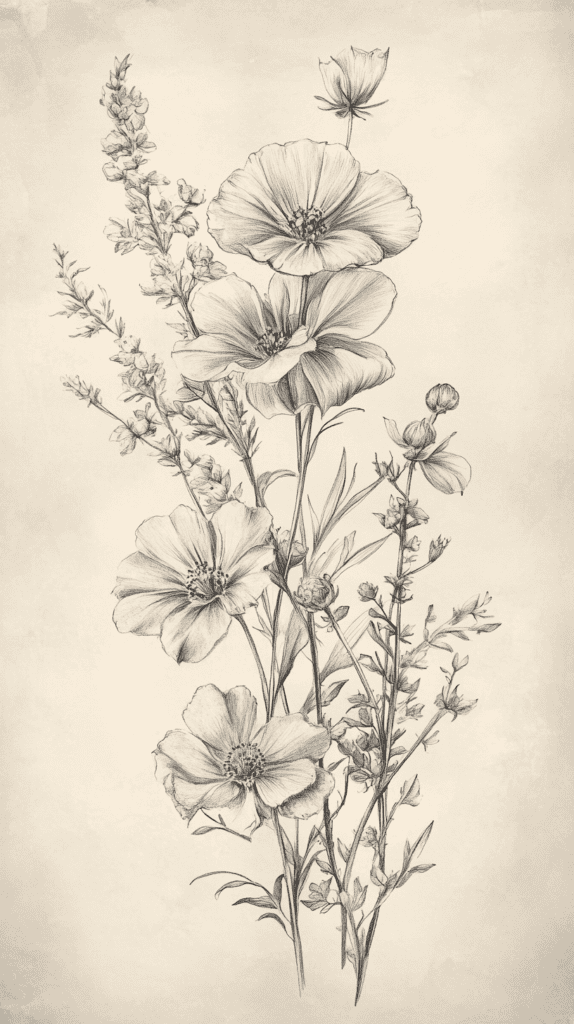16 Vintage Drawing Ideas That Have Stood the Test of Time 5 Whimsical Botanical Sketches 2
