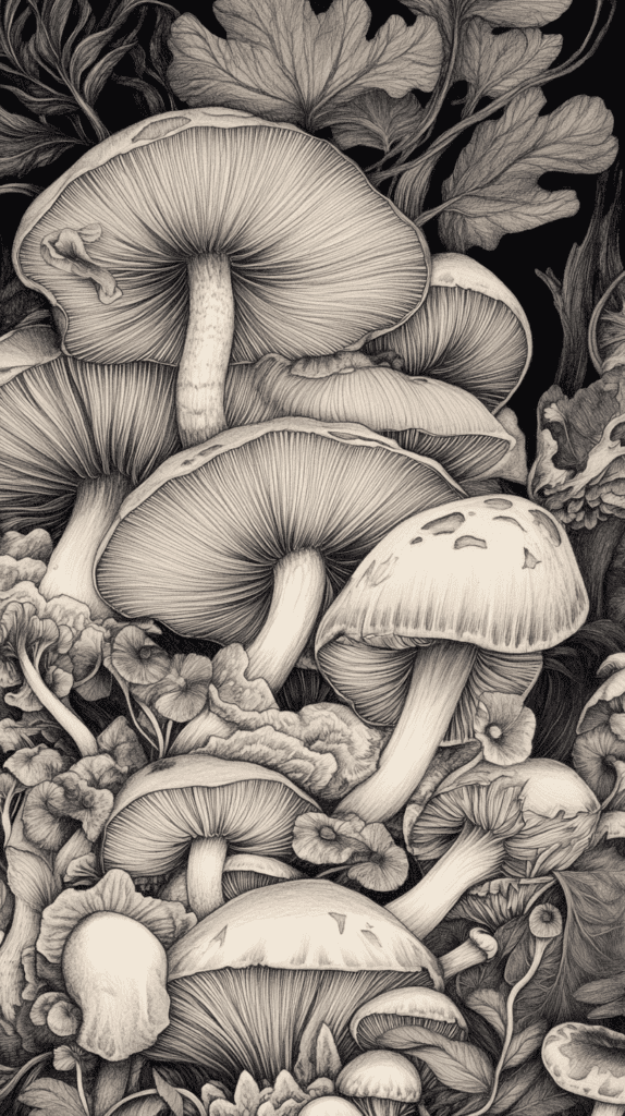 Mushroom Artistry: 17 Unique Drawing Ideas to Spark Your Imagination 4 Whimsical Fairy Tale Mushrooms 3