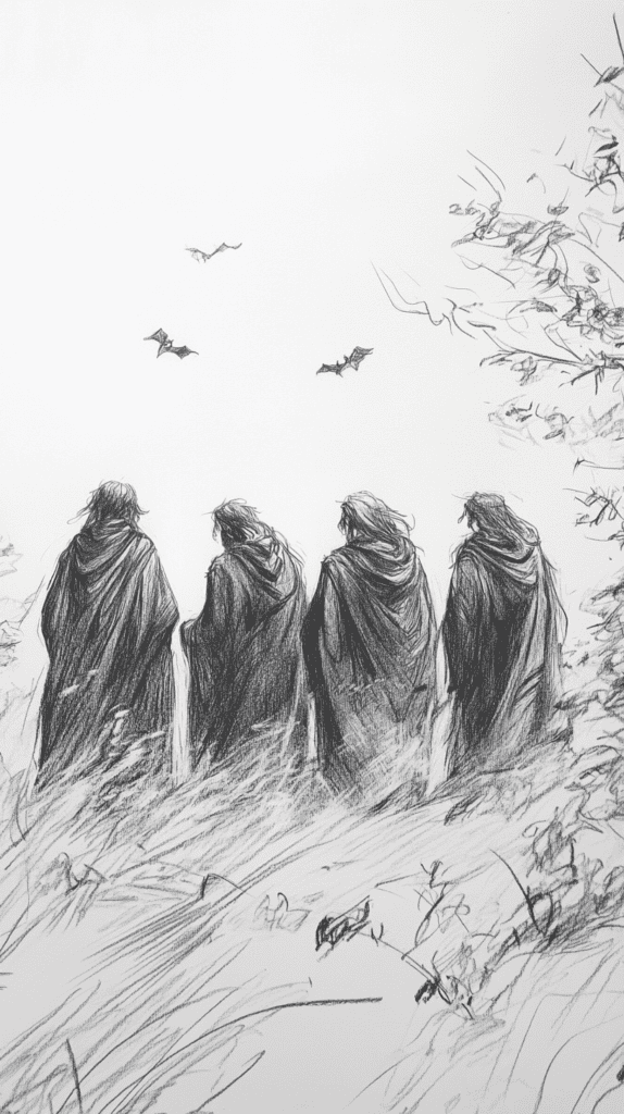 From Eerie to Enchanting: 16 Halloween Drawing Ideas You Never Imagined 33 Whispering Witches Coven 3