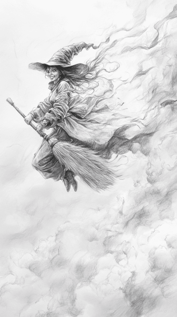From Eerie to Enchanting: 16 Halloween Drawing Ideas You Never Imagined 47 Wickedly Whimsical Broomstick Ride 2