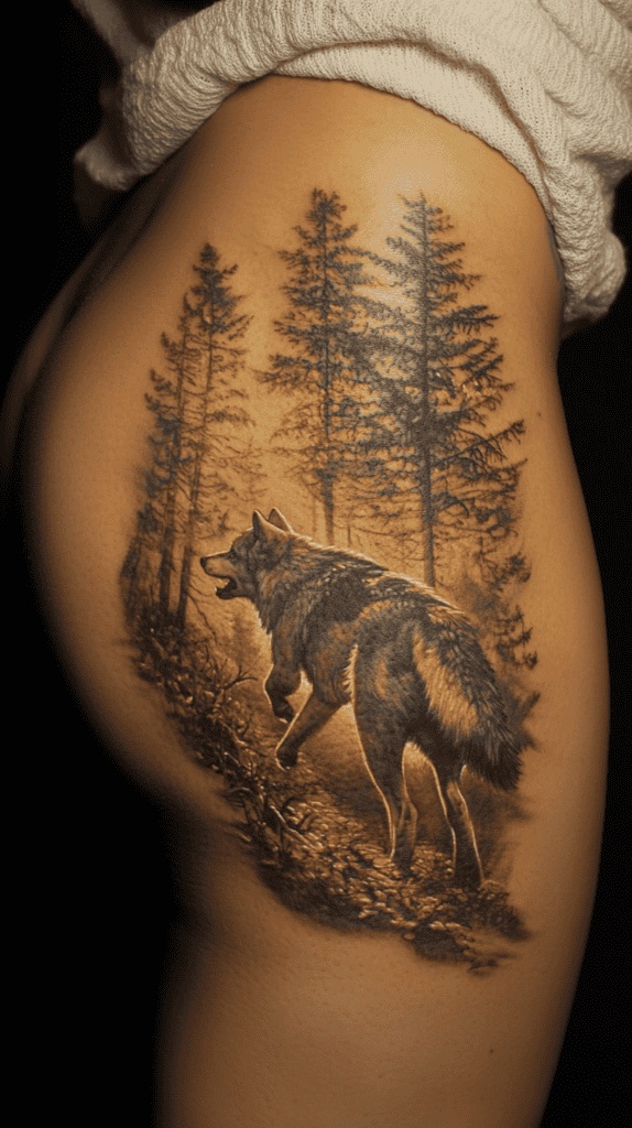 Explore 15 Female Wolf Tattoos That Symbolize Power and Grace 11 Wilderness Spirit 2
