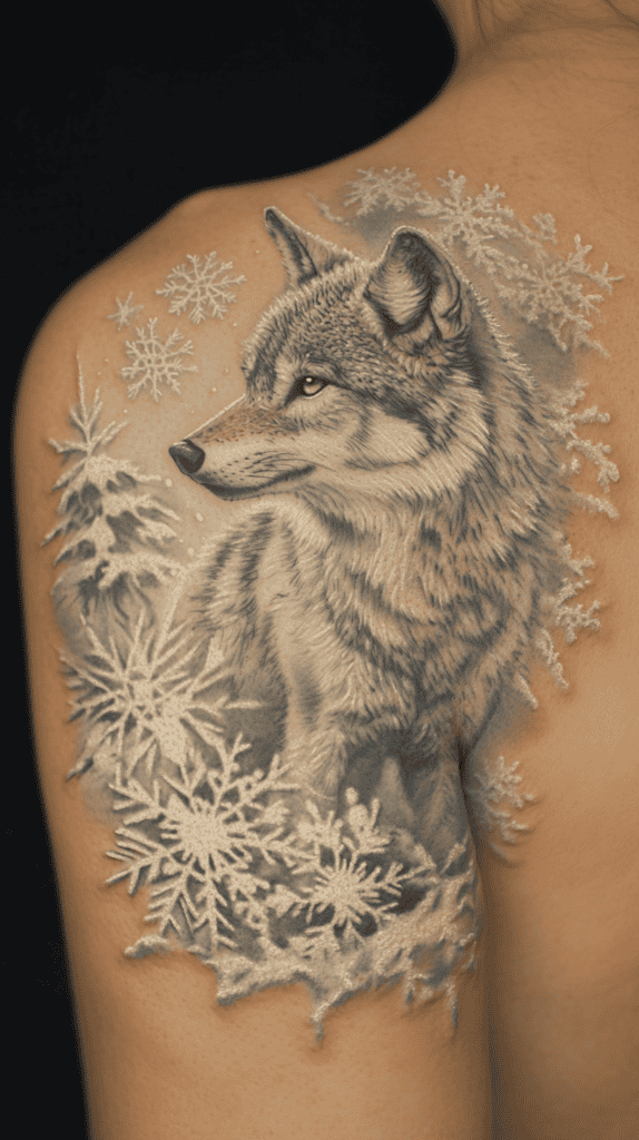 Explore 15 Female Wolf Tattoos That Symbolize Power and Grace 21 Winters Embrace 2