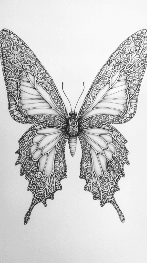 Bored of the Usual? Discover 16 Fresh Butterfly Drawing Concepts 30 Zentangle Butterfly 2