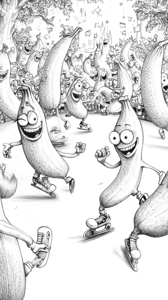 20 Hilarious Drawing Ideas Guaranteed to Make You Laugh 12 Banana Roller Skating Adventure 2