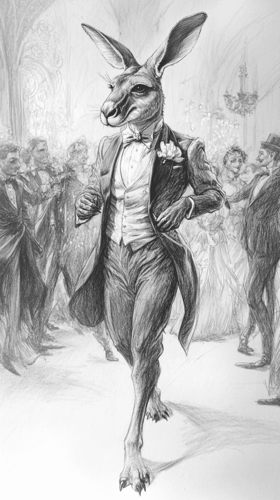 20 Hilarious Drawing Ideas Guaranteed to Make You Laugh 36 Kangaroo in a Tuxedo 3