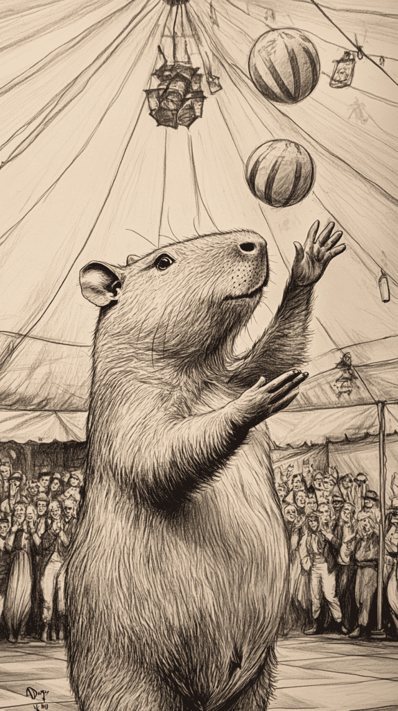 20 Hilarious Drawing Ideas Guaranteed to Make You Laugh 54 The Circus Capybara 3