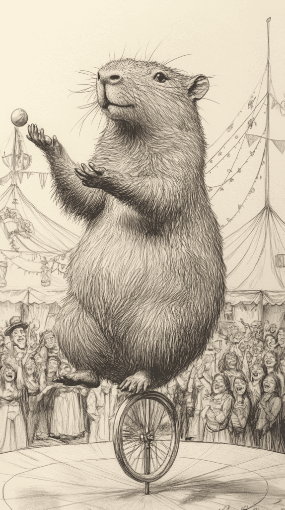 20 Hilarious Drawing Ideas Guaranteed to Make You Laugh 52 The Circus Capybara