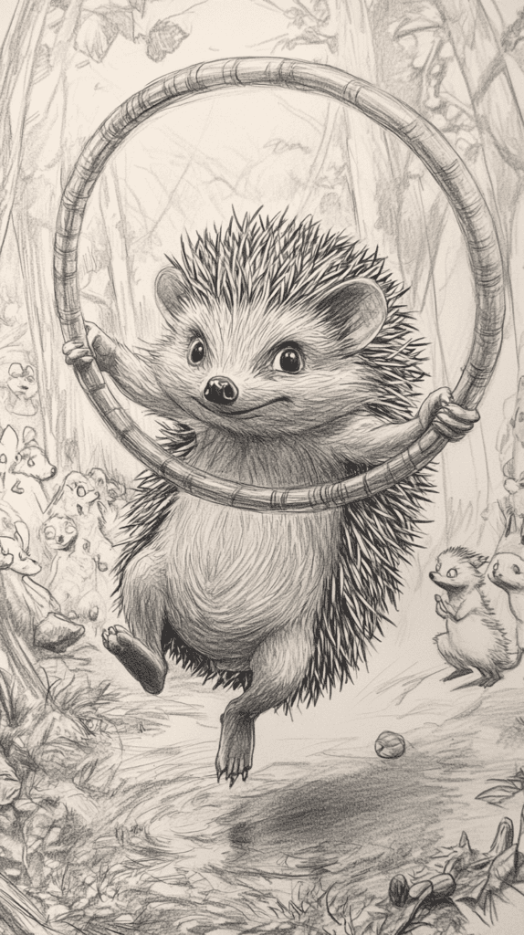 20 Hilarious Drawing Ideas Guaranteed to Make You Laugh 46 The Hula Hoop Hedgehog 3