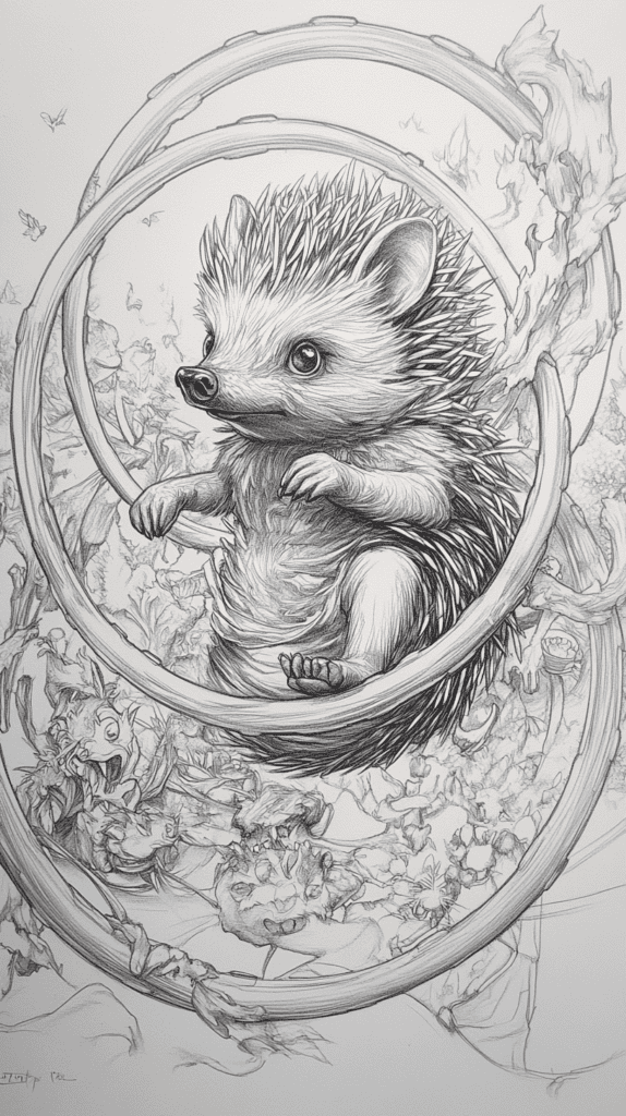 20 Hilarious Drawing Ideas Guaranteed to Make You Laugh 44 The Hula Hoop Hedgehog