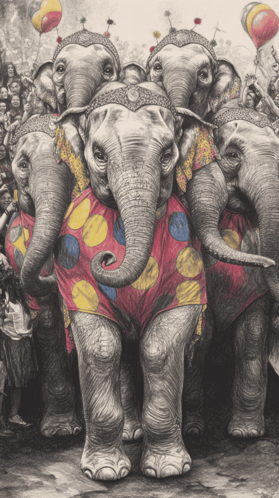 20 Hilarious Drawing Ideas Guaranteed to Make You Laugh 42 The Polka Dot Elephant Parade