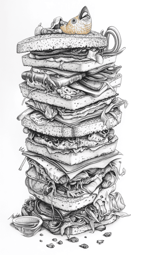20 Hilarious Drawing Ideas Guaranteed to Make You Laugh 2 The Silly Sandwich Stack