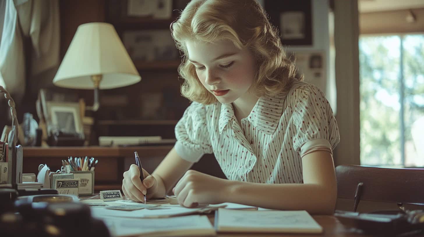 17 Lost Arts Every Kid Mastered Before Age 12 10 A nostalgic scene of children writing letters, highlighting a bygone tradition.