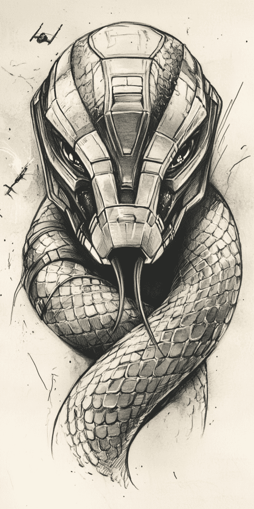 18 Snake Drawing Ideas to Slither Into Your Sketchbook 13 Mandalorian Snake