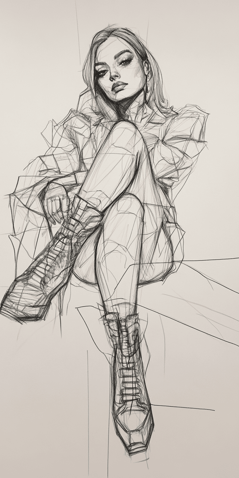 female hand drawn