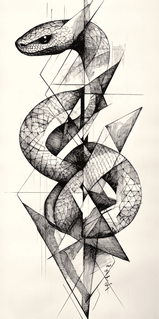 18 Snake Drawing Ideas to Slither Into Your Sketchbook 18 snake geometric