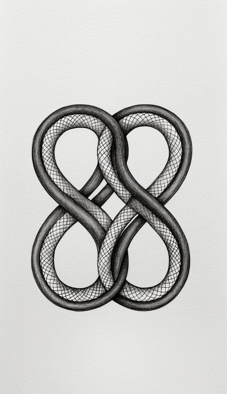 18 Snake Drawing Ideas to Slither Into Your Sketchbook 16 An infinity symbol intertwines with a snake, forming a seamless loop. The snake's body curves and twists, creating a mesmerizing pattern