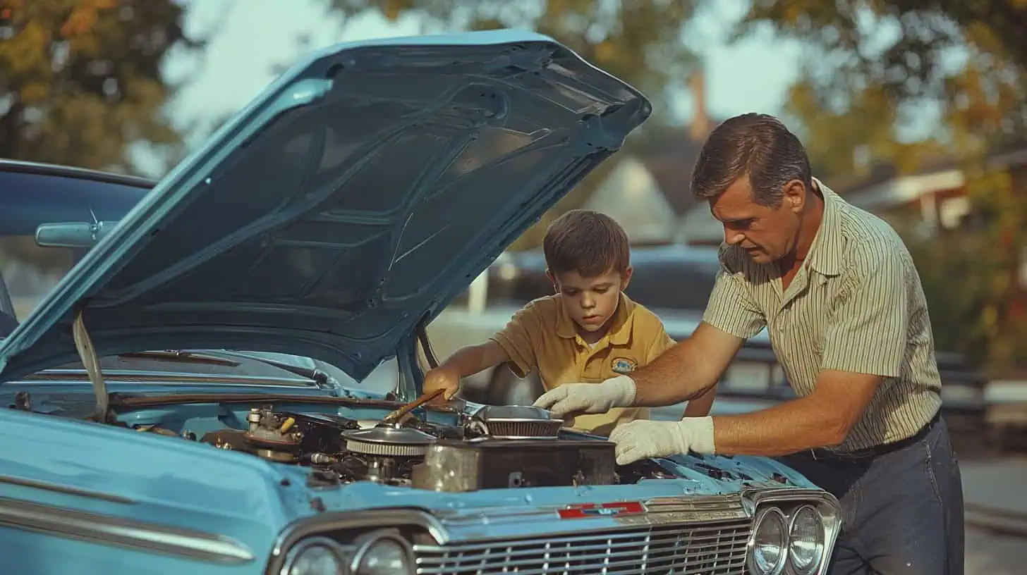 Life Skills Our Generation Mastered That Barely Exist Anymore 4 Image of a classic 60s car engine illustrating how repairs were simpler before enhancements.