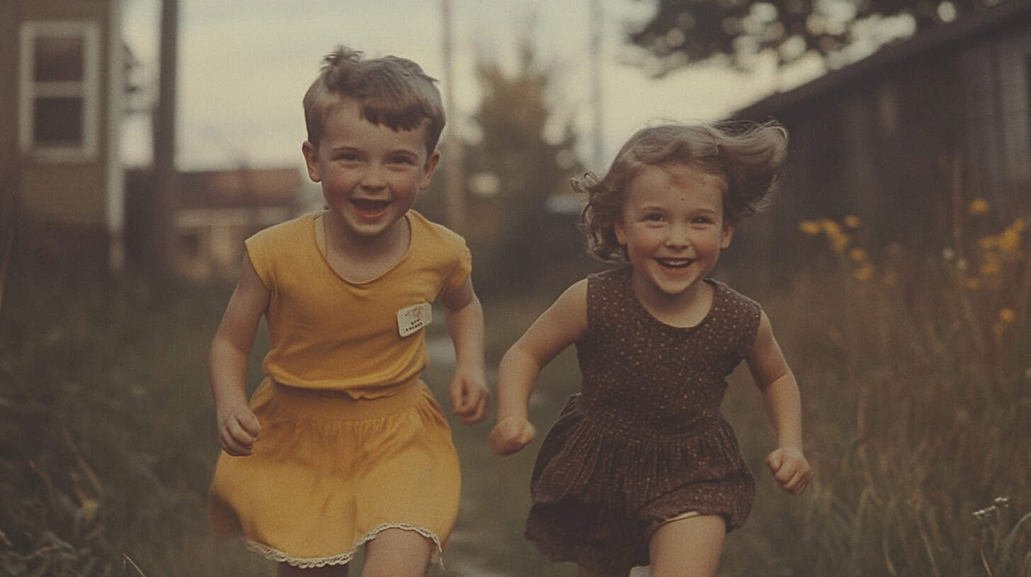Life Skills Our Generation Mastered That Barely Exist Anymore 14 Children joyfully playing outside until dark, capturing the essence of childhood fun from the old days.
