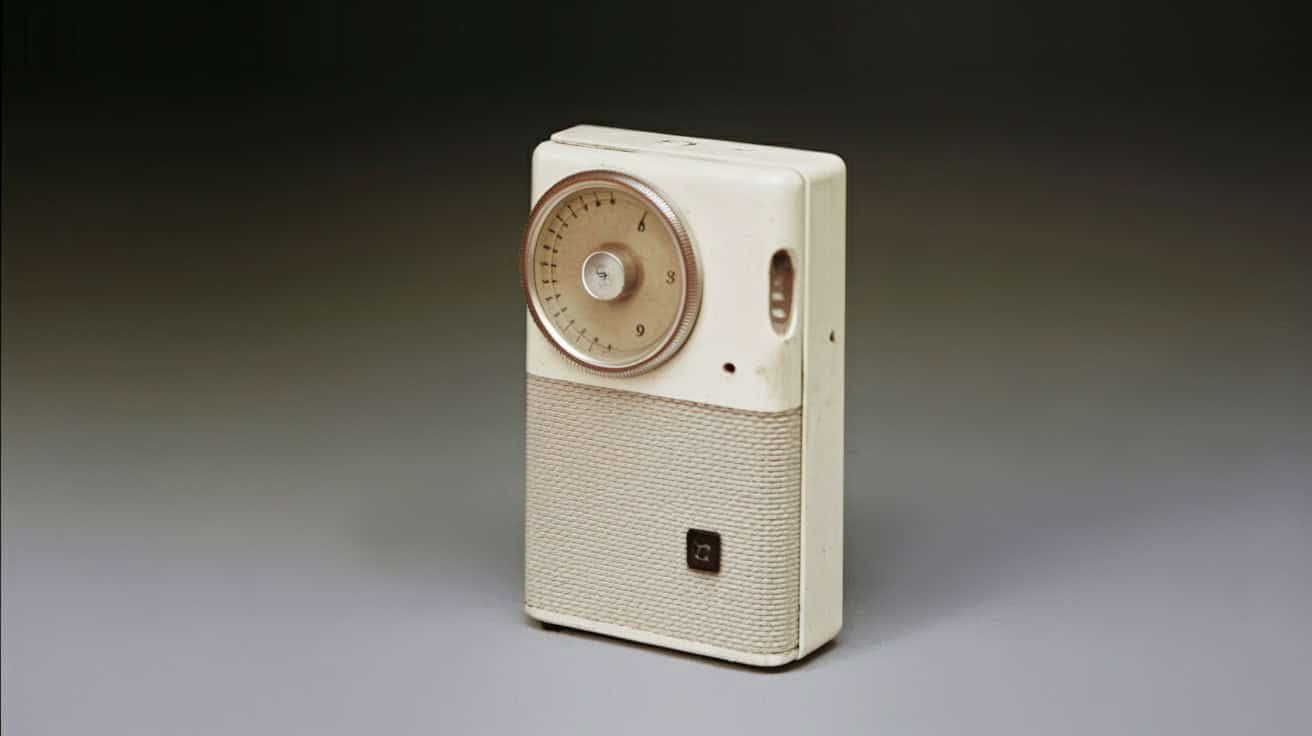 16 Things Every Kid Had in Their Bedroom in the '70s 10 A classic 1960s portable transistor radio showcasing peak tech innovation.
