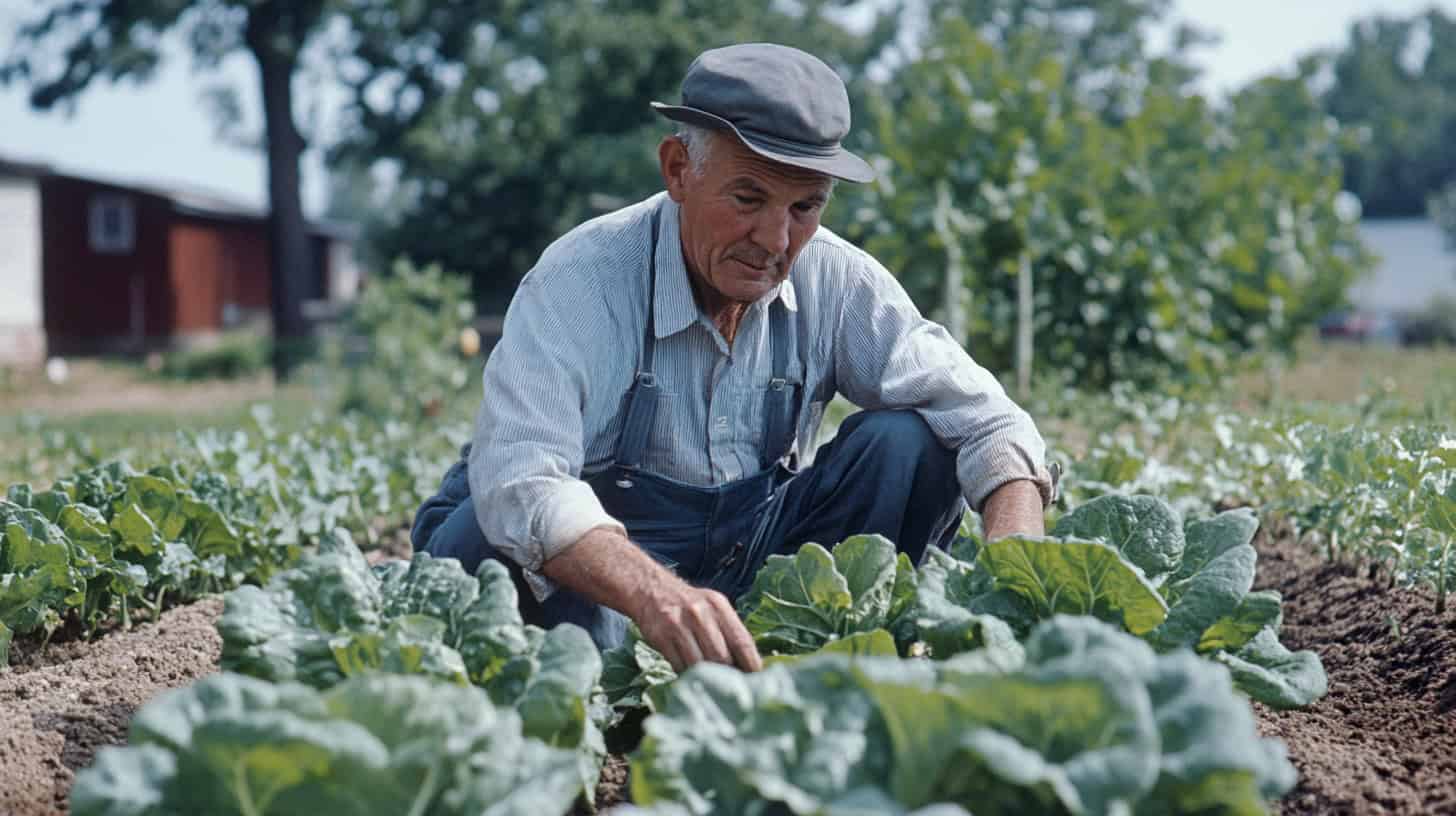 Essential 1970s Skills That Could Still Save You Today 10 A vibrant garden showcasing fresh produce, highlighting simple living benefits.