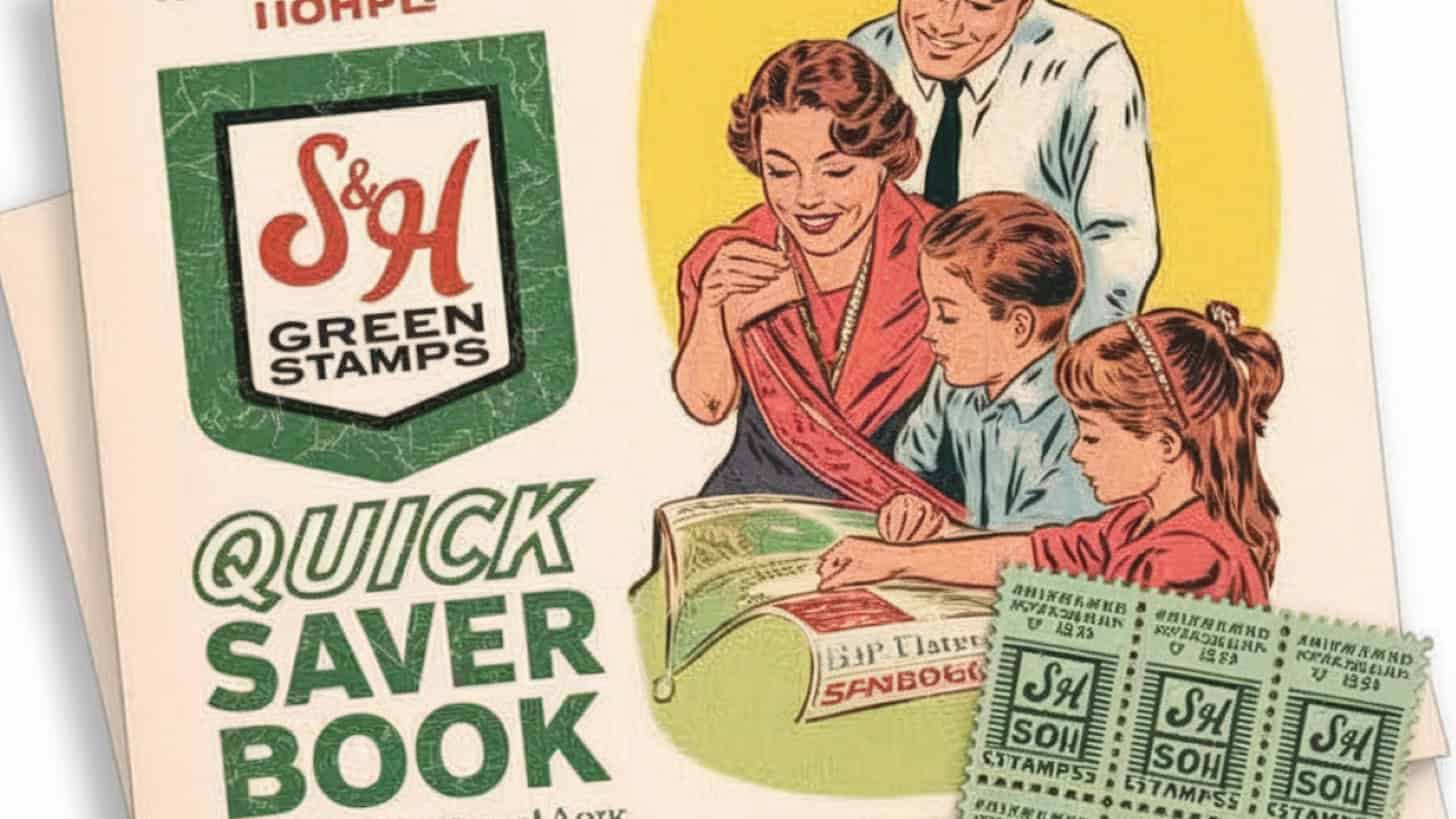 Image depicting S&H Green Stamps, a nostalgic vacation habit from the 60s.