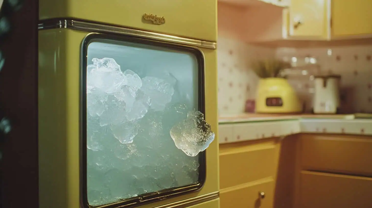Chores Every '60s Teen Had That Kids Today Can't Imagine 11 Image of a child defrosting a freezer, showcasing 1970s childhood chores.