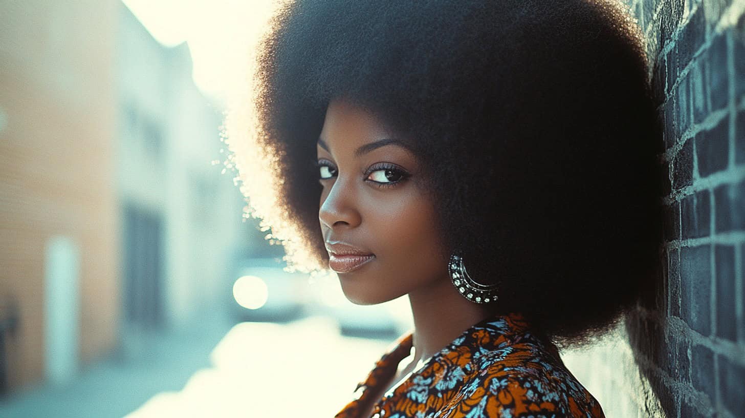 Every '70s Haircut That Everyone Wanted 5 A stunning Afro hairstyle showcasing the bold trends of the ’60s and ’70s.