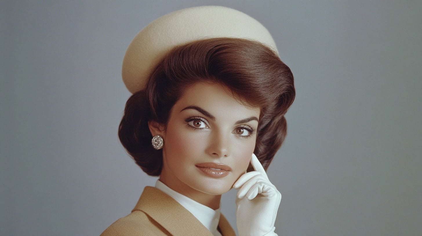 A stylish bouffant hairstyle from the ’60s, showcasing its iconic volume and flair.