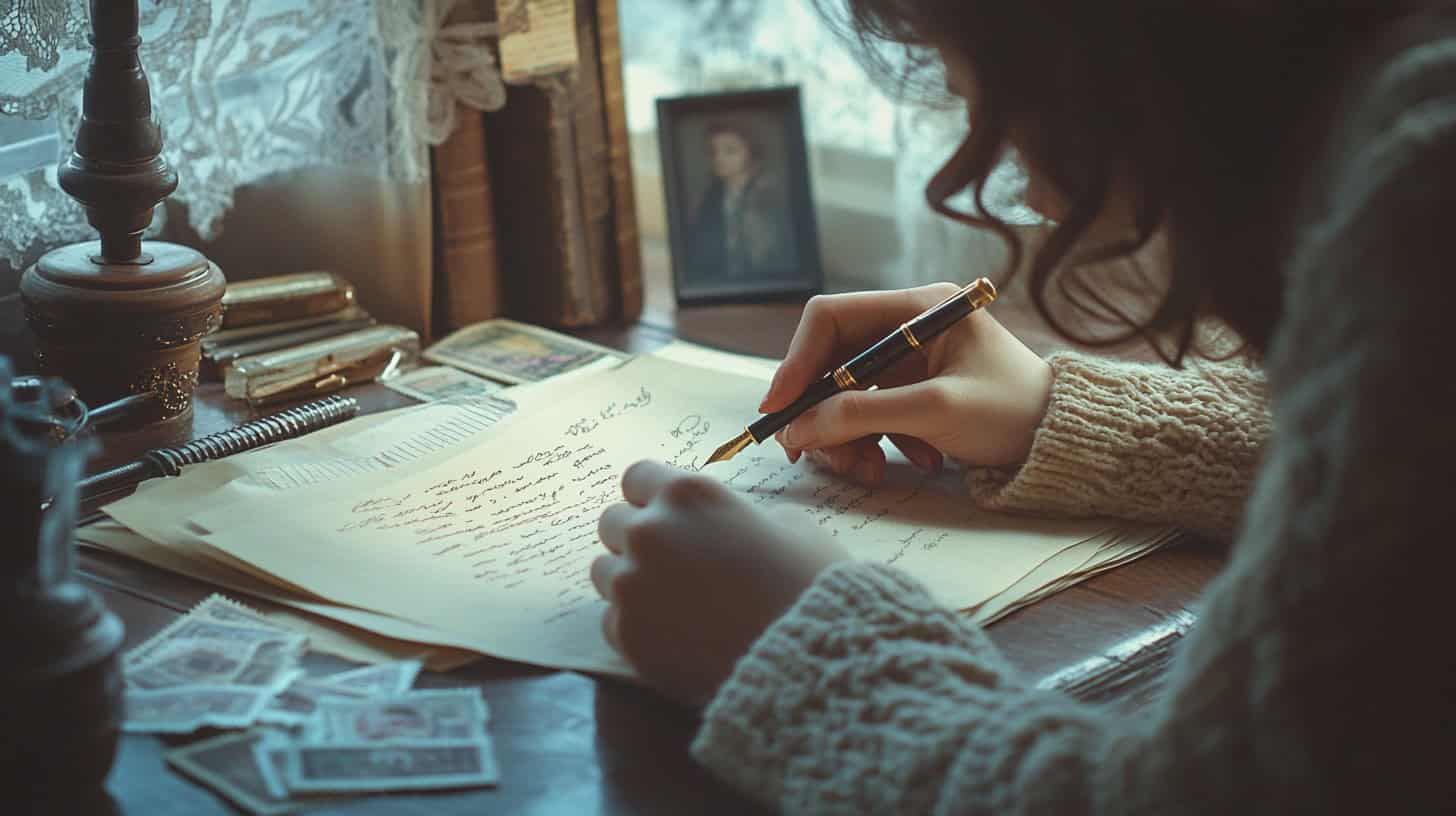 Essential 1970s Skills That Could Still Save You Today 5 A vintage image depicting people writing letters, showcasing life skills learned without the internet.