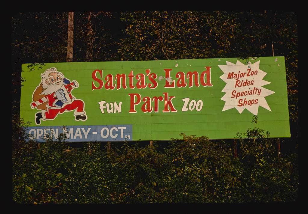 12 Road Trip Destinations from the '70s Boomers Loved 9 santas land billboard route 19 maggie valley north carolina 2532aa