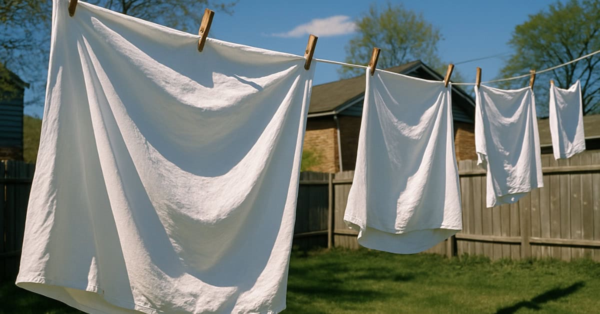 Household Chores Every Boomer Had to Do That Kids Today Would Refuse 2 Image of line-drying laundry, showcasing a nostalgic chore that builds character.