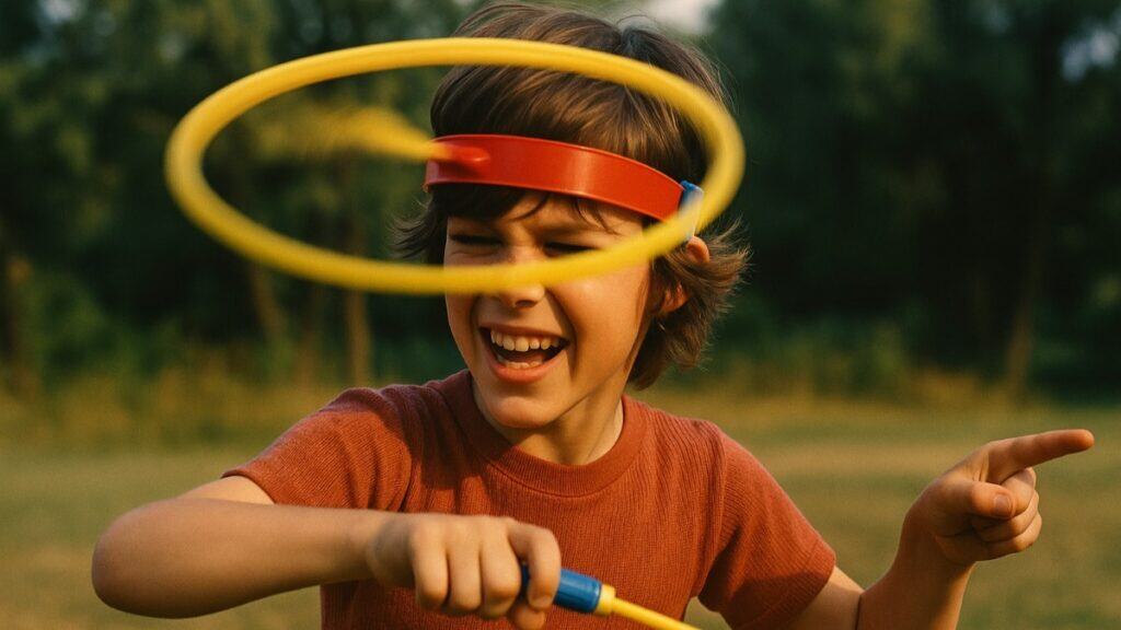 Image of a Swing Wing toy, highlighting its vintage design and safety risks.