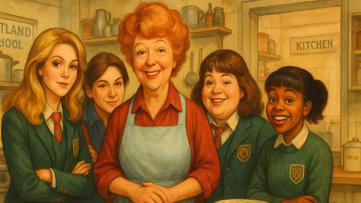 Image showcasing the iconic cast of The Facts of Life, an ’80s comedy series.