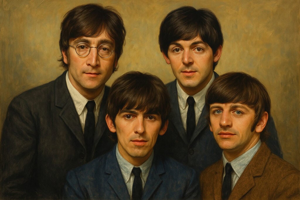 20250609 1629 60s Beatles Illustration simple compose 01jx9wve62eh9a70cymn3hpbmm