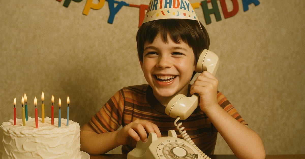 A vintage phone symbolizes birthday calls, highlighting joyful traditions over social media.