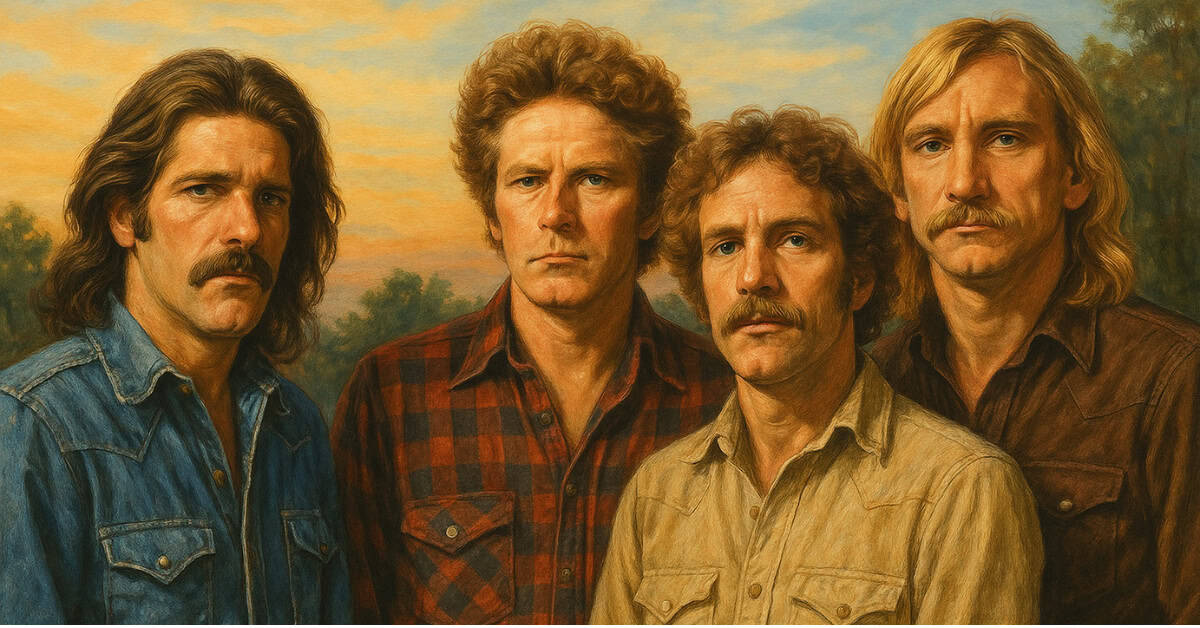 Image depicting the Eagles and myths surrounding "Hotel California" urban legend.