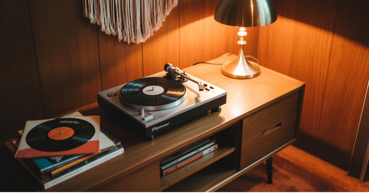 Once-Everyday Items That Now Belong in Museums 8 A vintage record player, symbolizing eerie '70s slumber party urban legends.