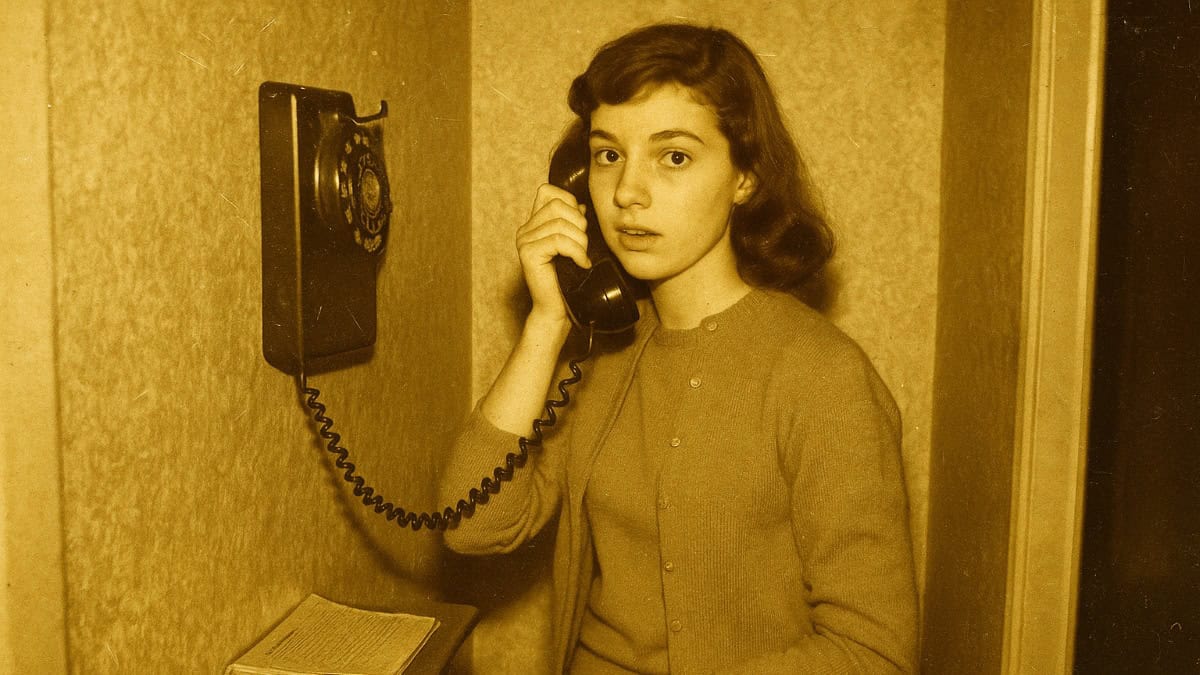 14 Things Every Kid Who Used a Rotary Phone Remembers 8 A vintage built-in phone nook showcasing retro home details experts recommend.
