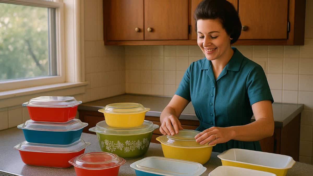 Household Gadgets Built to Last Before Planned Obsolescence 4 Image of Pyrex Glass Bakeware highlighting its original design and quality.