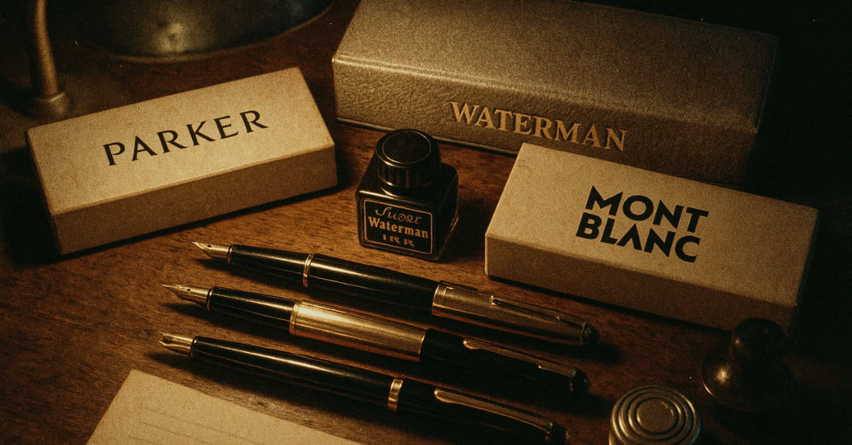 A collection of vintage fountain pens, showcasing items that may be worth thousands today.