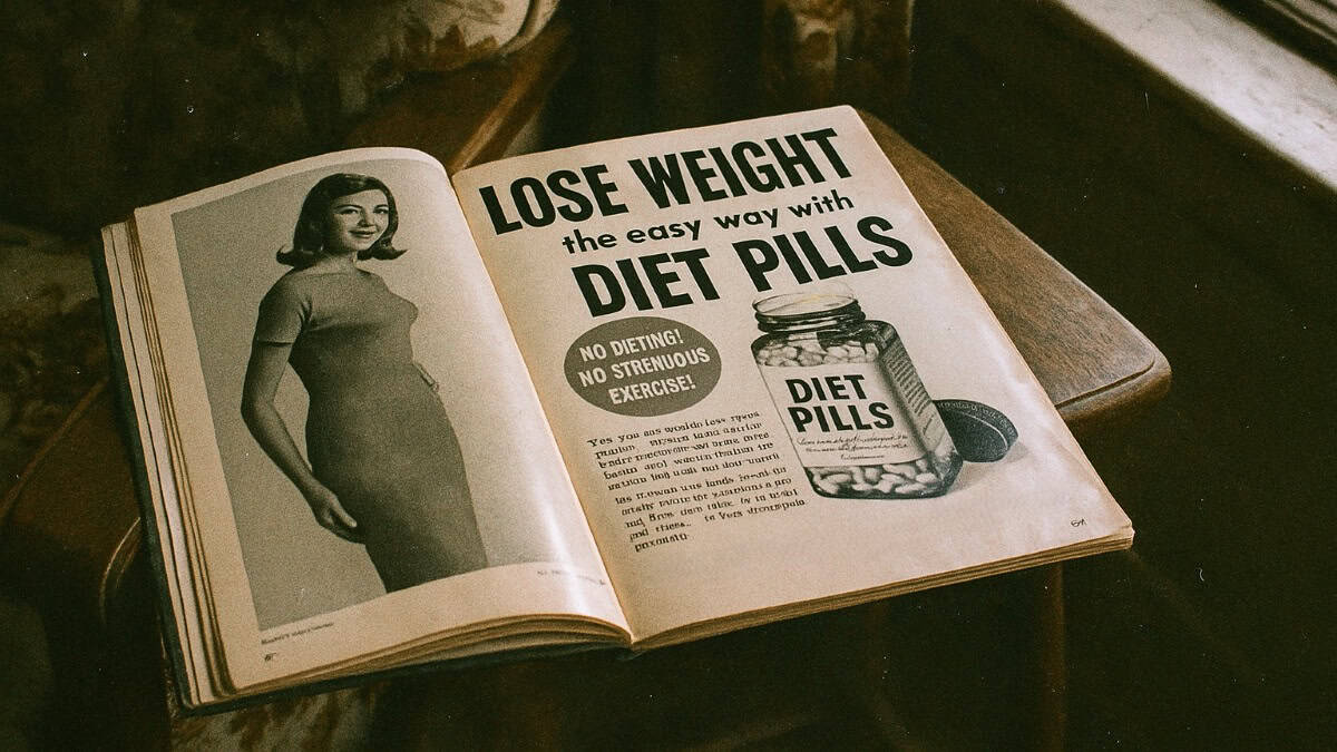 Image of Dinitrophenol diet pills, a 1960s medicine now illegal due to safety concerns.