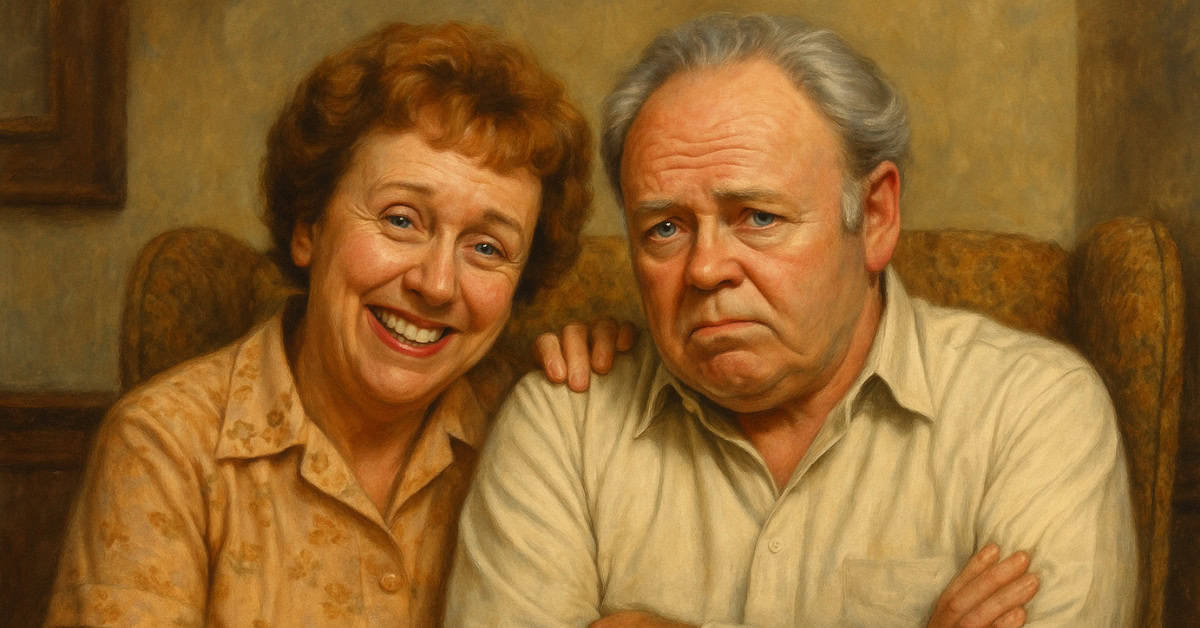 14 TV Shows Every Family Watched Together That Brought America Together 11 Image of Archie and Edith Bunker from 'All in the Family' illustrating '70s TV couples.