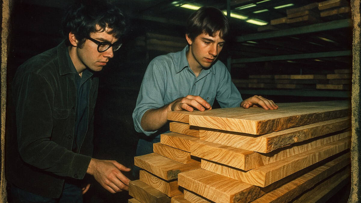 School Rules That Made Perfect Sense Then But Sound Crazy Now 14 A student examining wood properties in a modern shop class setting.