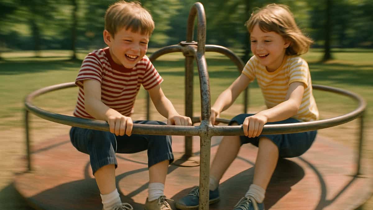 14 Banned Playground Equipment That Built Tougher Kids 5 An illustration of children experiencing playground injuries, highlighting common mishaps.