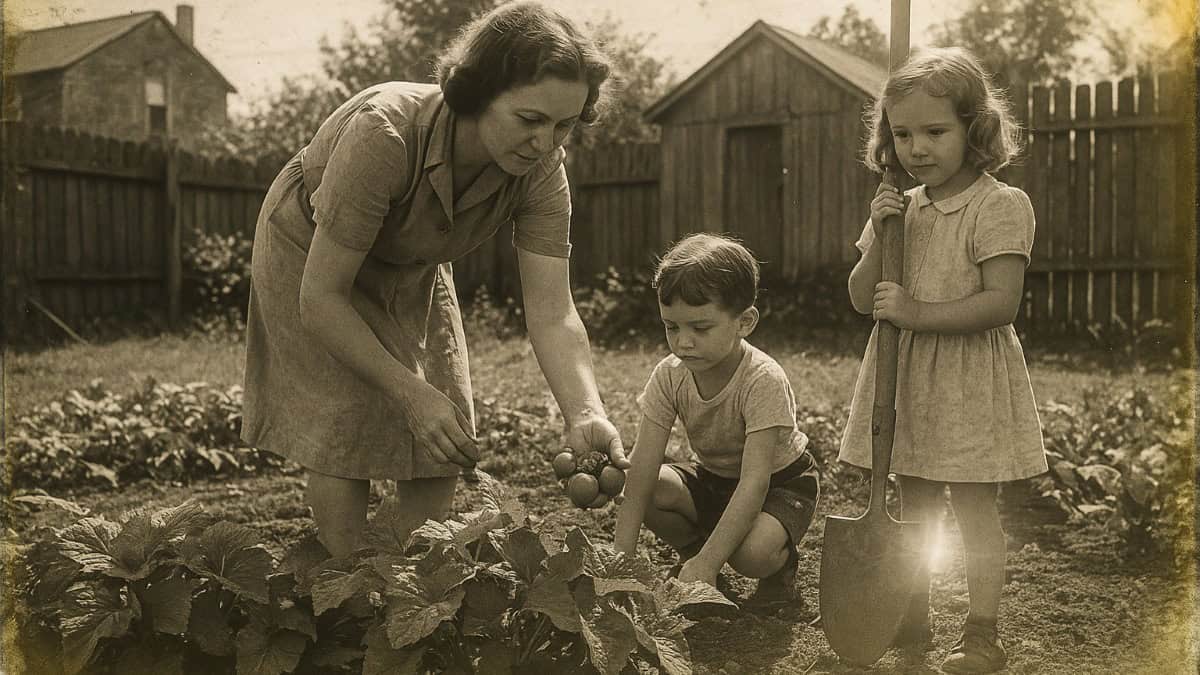 Growing Up Poor but Happy: What Only Those Kids Understand 10 A nostalgic image of a victory garden showcasing home-grown food from childhood.