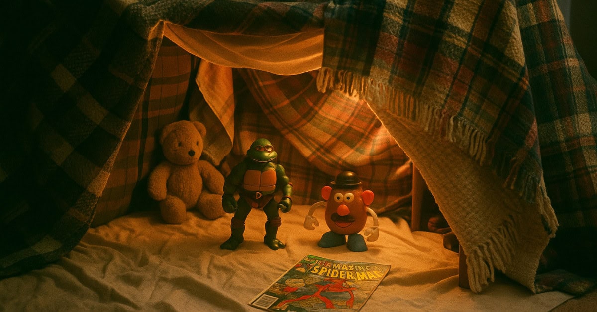 12 Things Every Saturday Morning Cartoon Kid Remembers 10 A cozy blanket fort built by kids, showcasing 80s creativity and imagination.