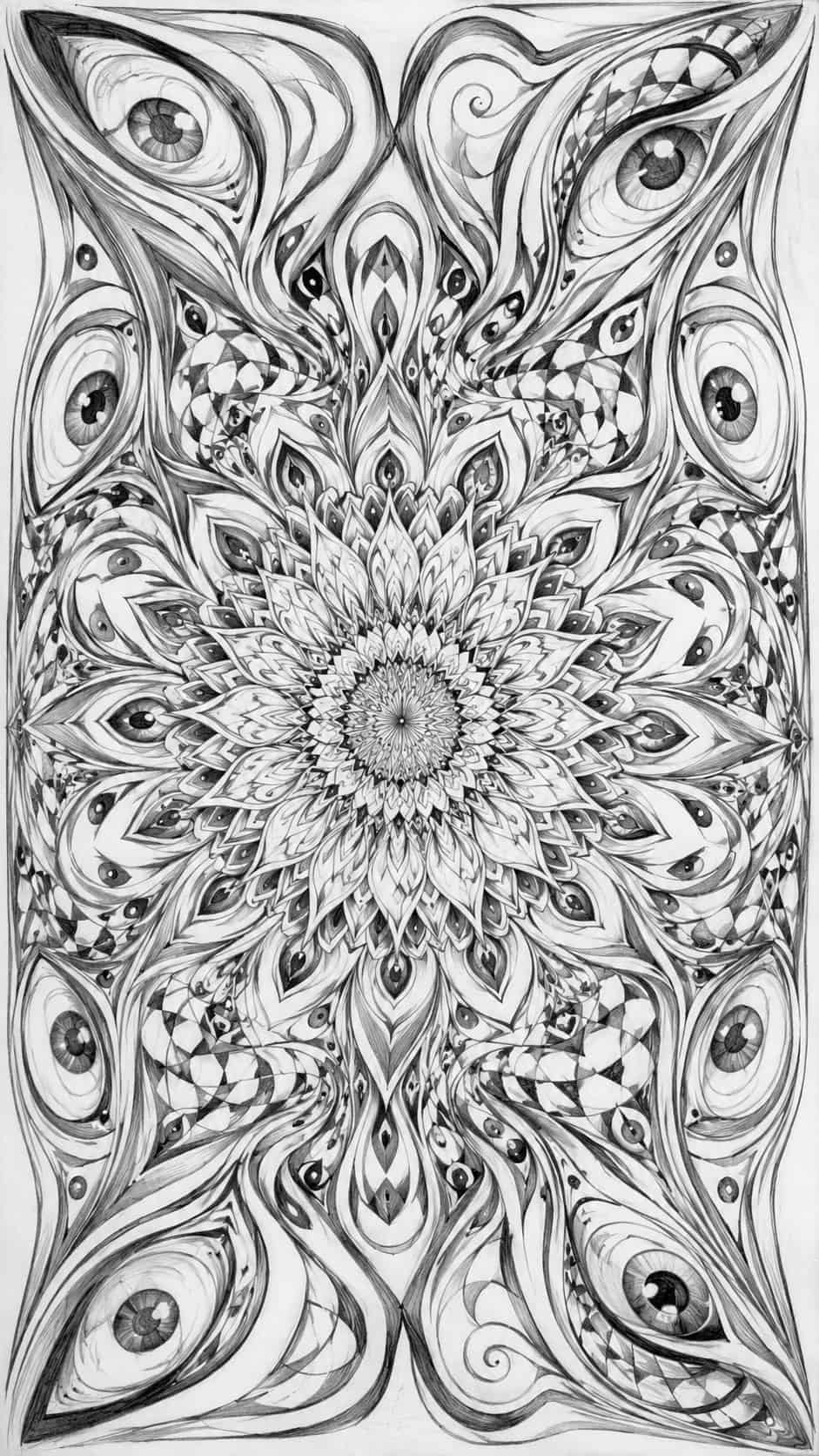 These 30 Trippy Drawing Ideas That Will Revolutionize Your Art 48 Hypnotic Mandala