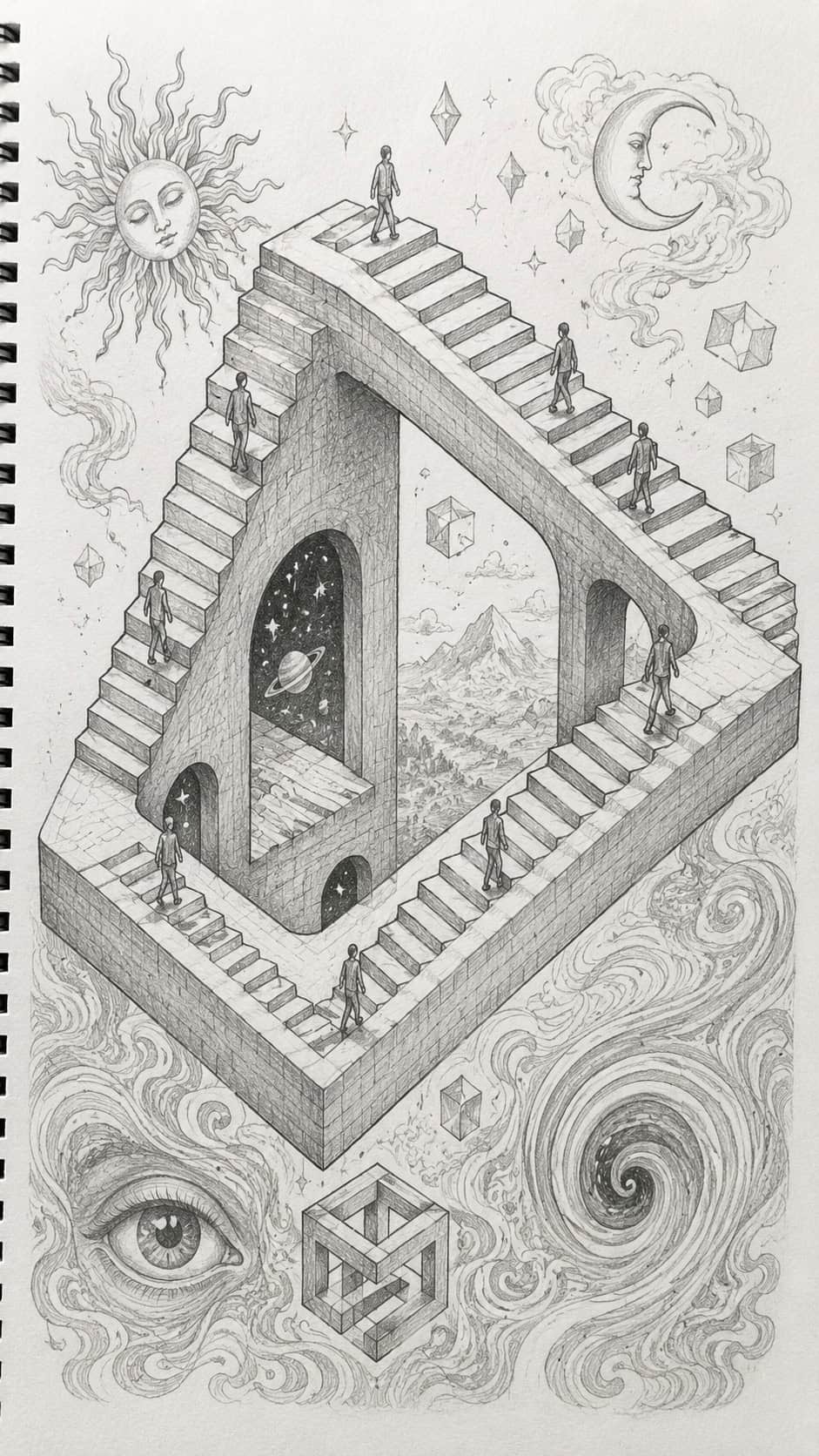 These 30 Trippy Drawing Ideas That Will Revolutionize Your Art 49 The Impossible Staircase