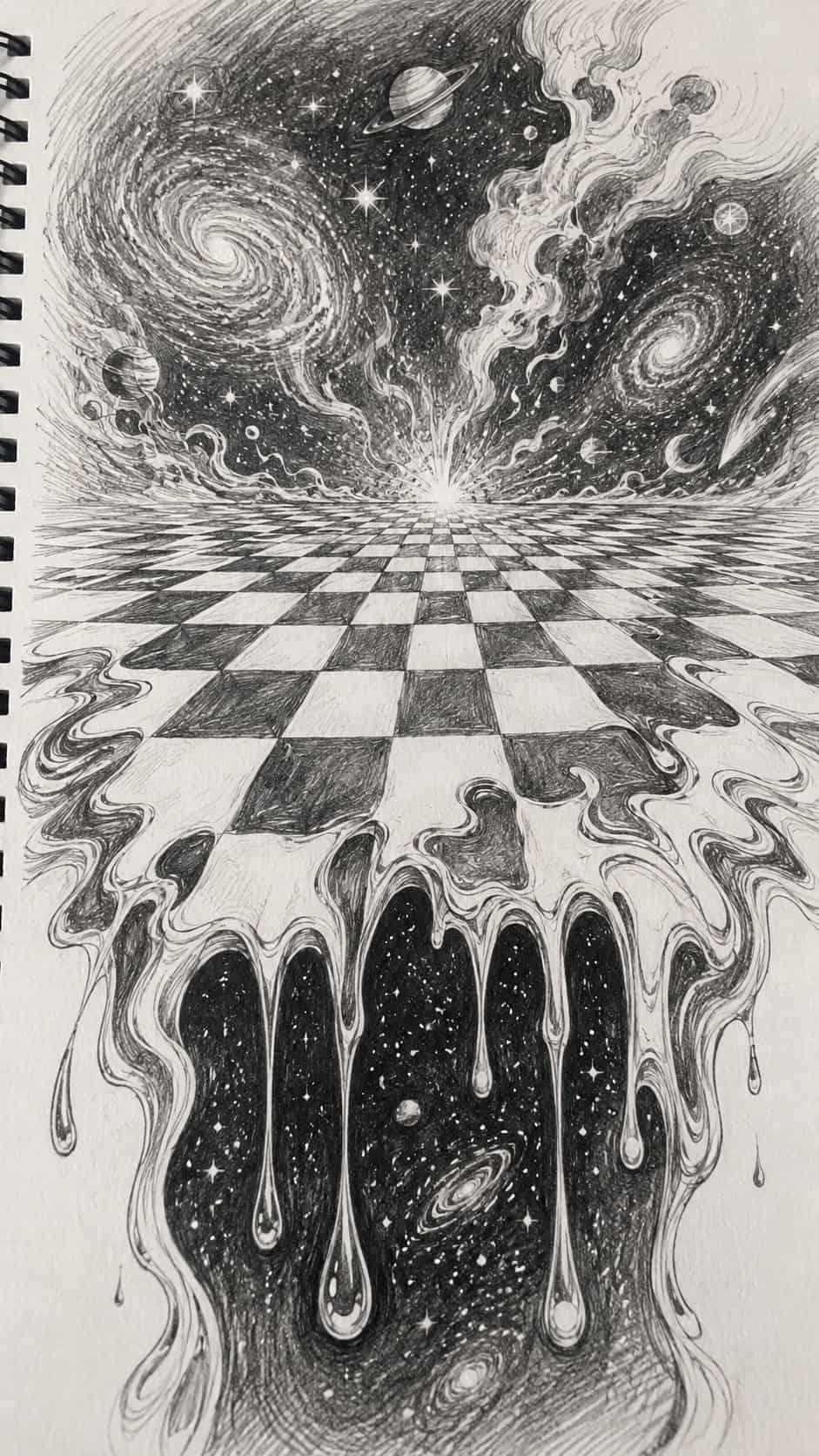 These 30 Trippy Drawing Ideas That Will Revolutionize Your Art 50 Checkerboard Into Space