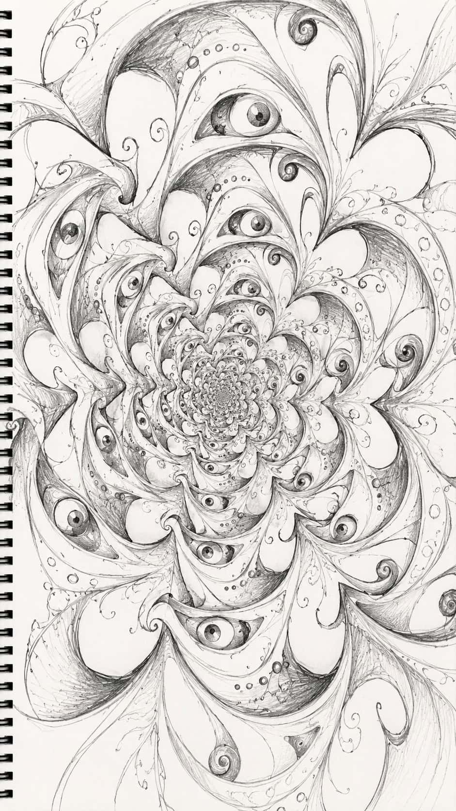 These 30 Trippy Drawing Ideas That Will Revolutionize Your Art 51 Infinite Fractal Spiral